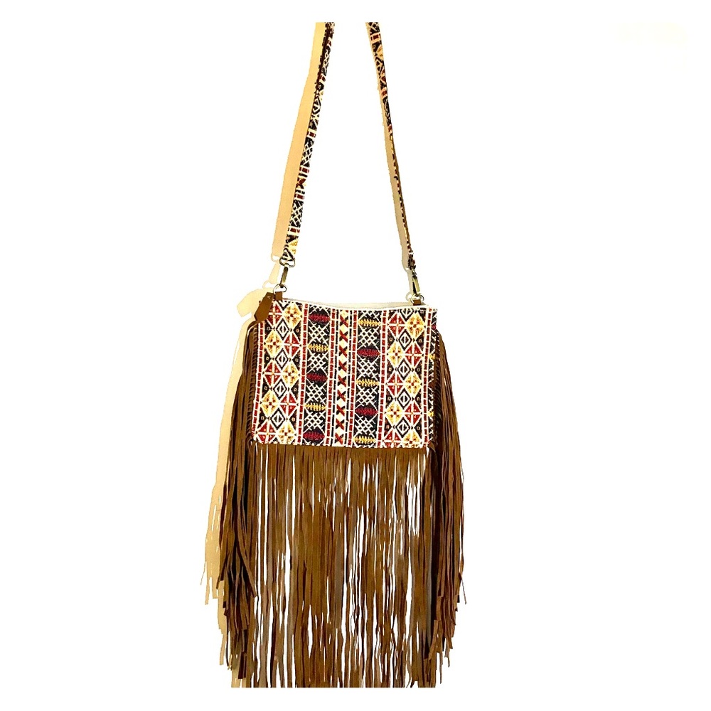Vegan Leather Fringe Cross Body Bag